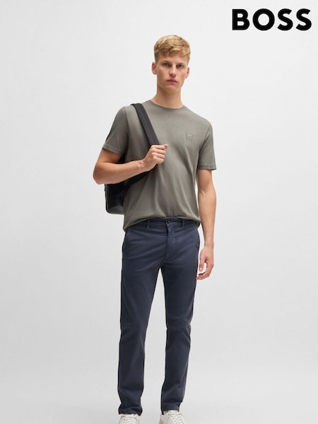 BOSS Grey Logo Patch 100% Cotton T-Shirt (AJ7345) | €60