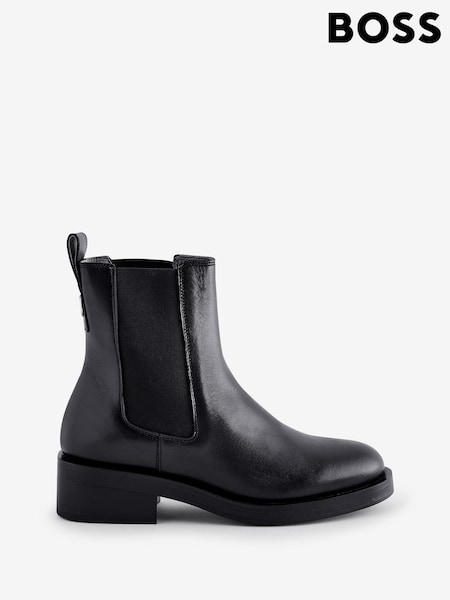 BOSS Black Logo Rivet Chelsea Leather Boots (AJ7354) | AED667