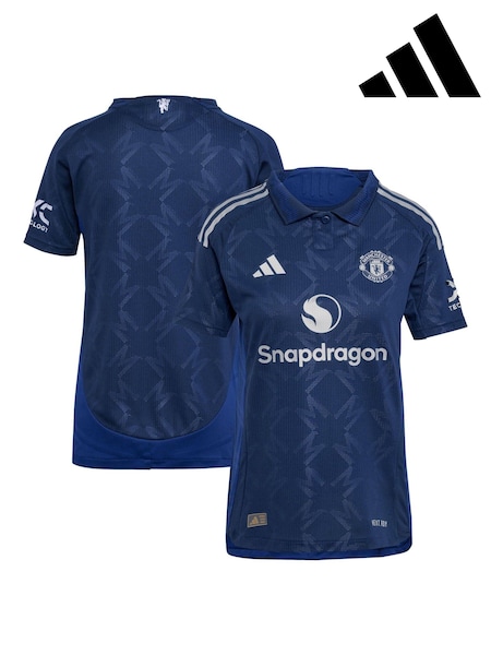 adidas Blue Manchester United Away Authentic Shirt 2024-25 Womens (AJ7420) | €157