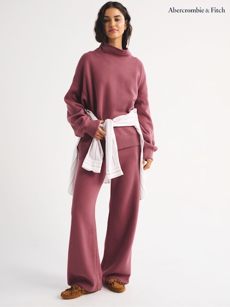 Red - Abercrombie & Fitch Exposedd Seam Barrel Joggers