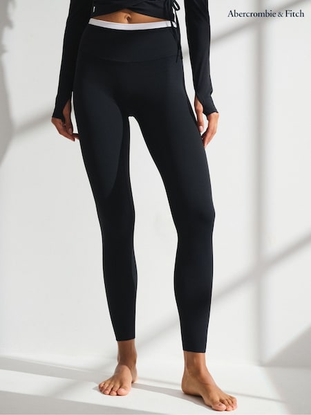 Black - Abercrombie & Fitch Studioflex Double Layered Leggings