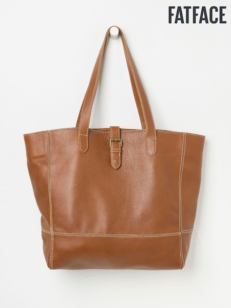 FatFace Olivia Tan Brown Leather Tote Bag (AJ7477) | €126