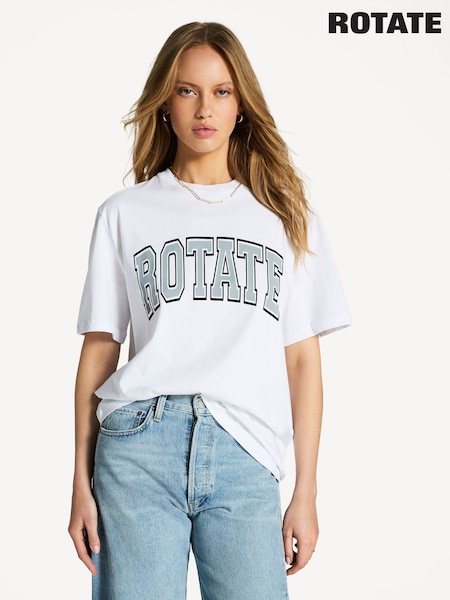Rotate White Thin Jersey T-Shirt (AJ7498) | €90