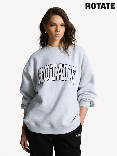 Rotate Grey Heavy Crewneck Sweatshirt (AJ7499) | AED815