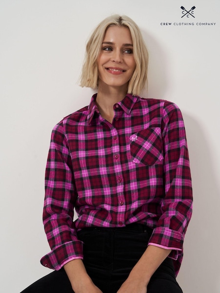 Crew Clothing Brushed Flannel Check 100% Cotton Shirt (AJ7517) | 246 LEI