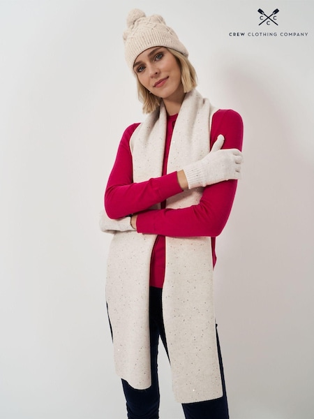 Crew Clothing Company Natural Glitterball Scarf (AJ7531) | €31