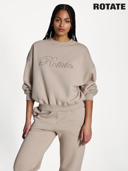 Rotate Cream Heavy Crewneck  Sweatshirt (AJ7608) | €210