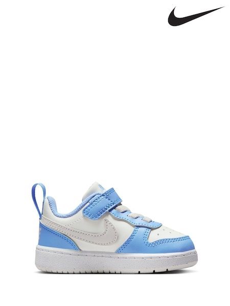 Nike White Blue Grey Infant Court Borough Low Recraft Trainers (AJ7659) | €44