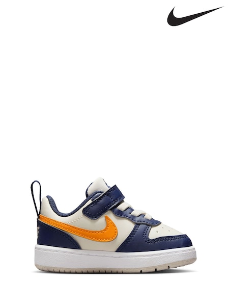 Azul marino y naranja natural - Nike Infant Court Borough Bajo Recraft Trainers (AJ7661) | 50 €
