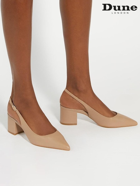 Dune London Compelled Point Block Heel Slingback Shoes (AJ7681) | €118