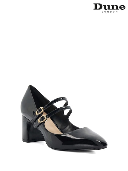 Dune London Black Approval Double Strap Mary Jane Shoes (AJ7683) | €126
