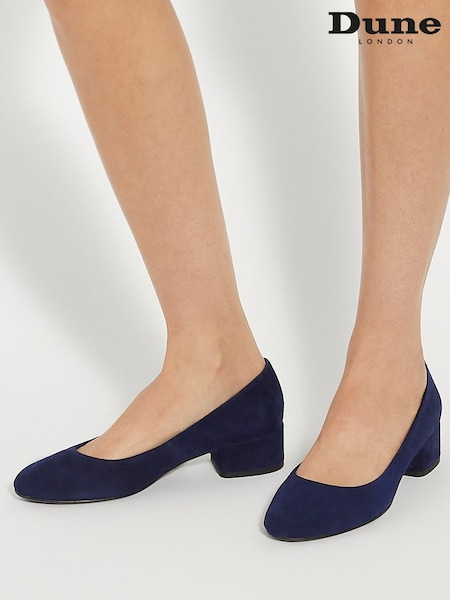Dune London Blue Wide Fit Bracket Low Heel Comfort Court Shoes (AJ7686) | €122