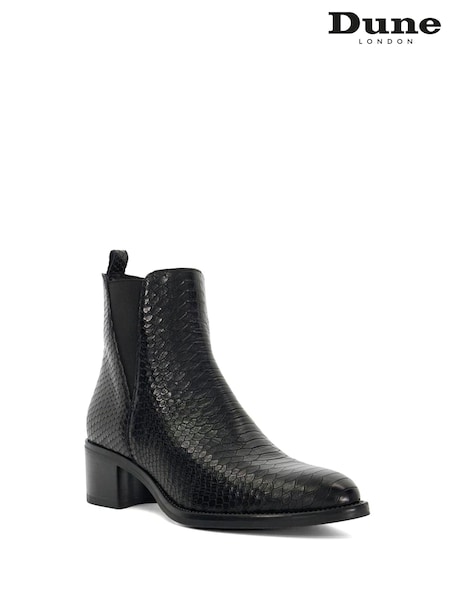 Dune London Black Pouring Block Heel Ankle Boots (AJ7701) | €212