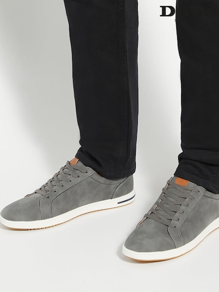 Dune London Light Grey Standard Fit Tezzy Perf Entry Trainers (AJ7704) | €113
