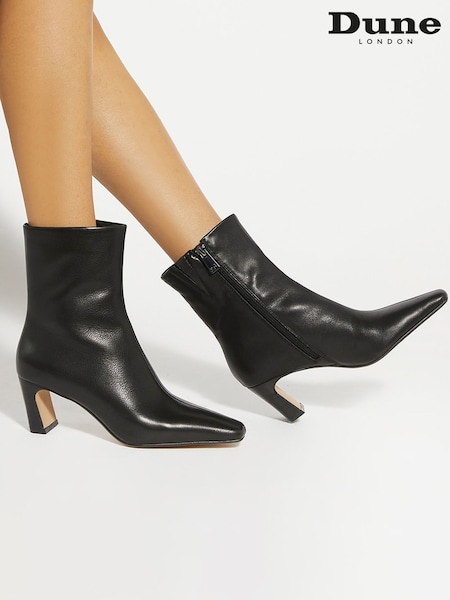 Negru - Dune London Obriele Cizme cu toc înclinat (AJ7705) | 781 LEI