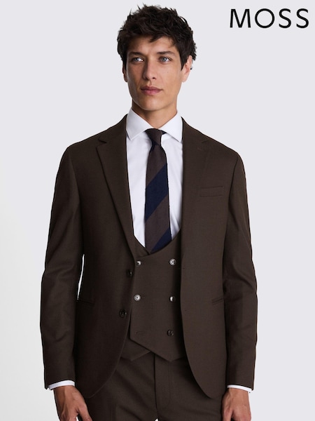 MOSS Brown Slim Fit Brown Flannel Jacket (AJ7826) | R$ 1,470