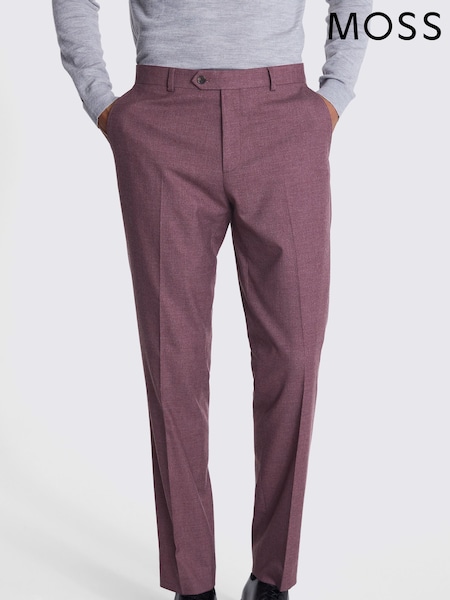 MOSS Tailored Fit Mulberry Flannel Trousers (AJ7832) | 417 LEI