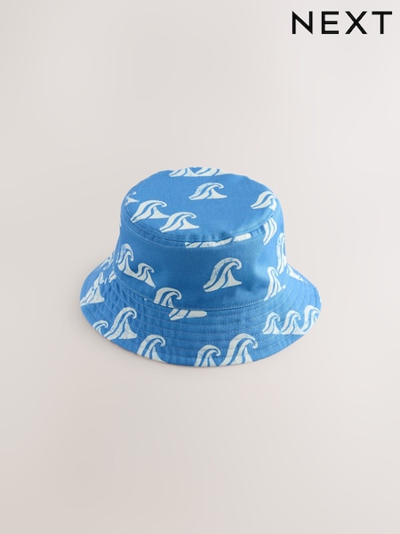 Seaside Print Print Reversible Bucket 100% Cotton Hat (3mths-10yrs) (AJ7879) | €11 - €14