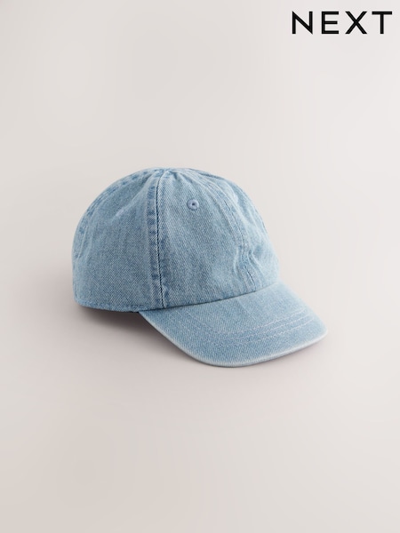 Washed Blue Denim 100% Cotton Baseball Cap Hat (1-16yrs) (AJ7903) | $12 - $19