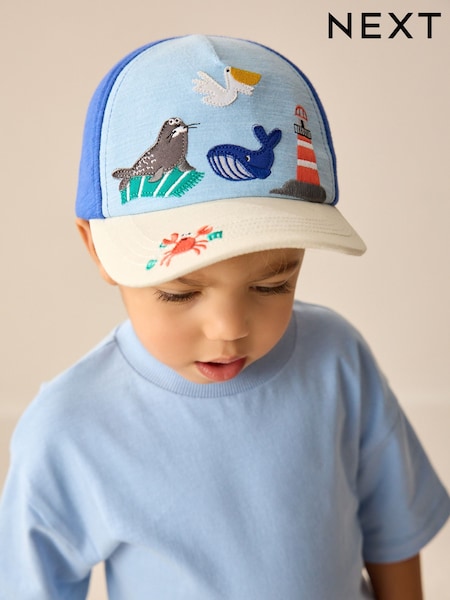 Blue Seaside Baseball Cap Hat (3mths-16yrs) (AJ7925) | €10 - €12