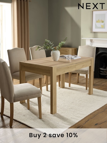 Light Natural Oak Effect Heath 6 Seater Storage Dining Table (AJ7999) | €520