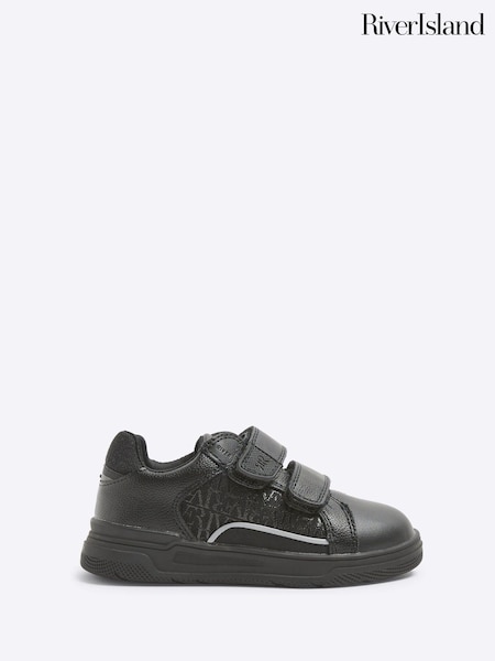 River Island Boys Faux Fur Leather Velcro Plim Trainers (AJ8010) | 93 LEI
