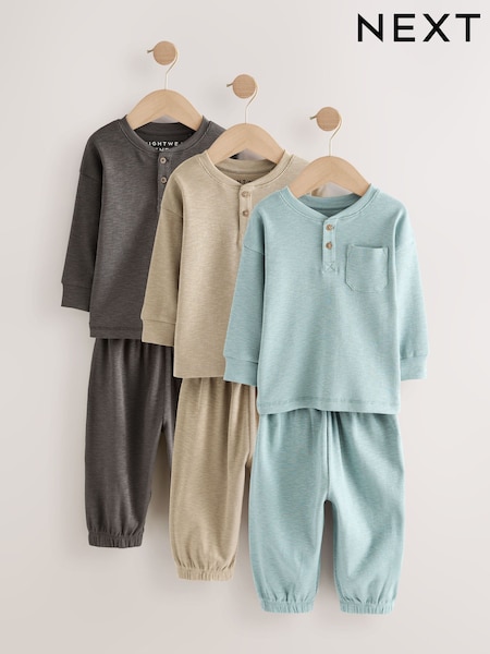 черный/Серый в рубчик - Oversized Pyjamas 3 Pack (9mths-12yrs) (AJ8034) | €35 - €46