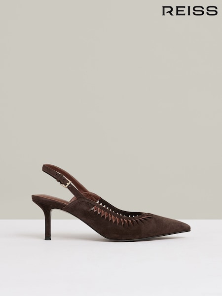 Reiss Cecily Suede Twist Detail Slingback Court Shoes (AJ8060) | 288 €