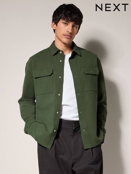 Khaki Green Popper Shacket (AJ8130) | €45