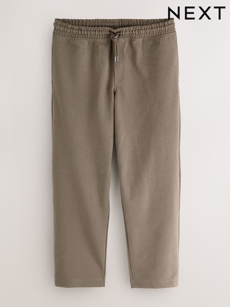 Neutral Brown Textured Twill Straight Leg Joggers (AJ8131) | €34