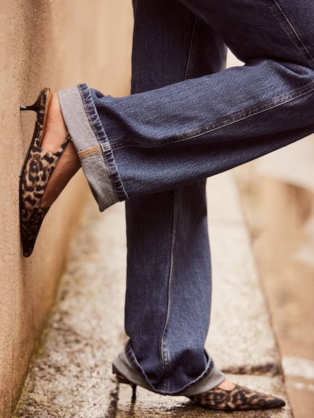 Mint Velvet Cream Leopard Print Kitten Heels (AJ8186) | €143