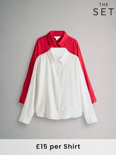 The Set 2 Pack Button Through Shirts with Linen (AJ8188) | R$ 295