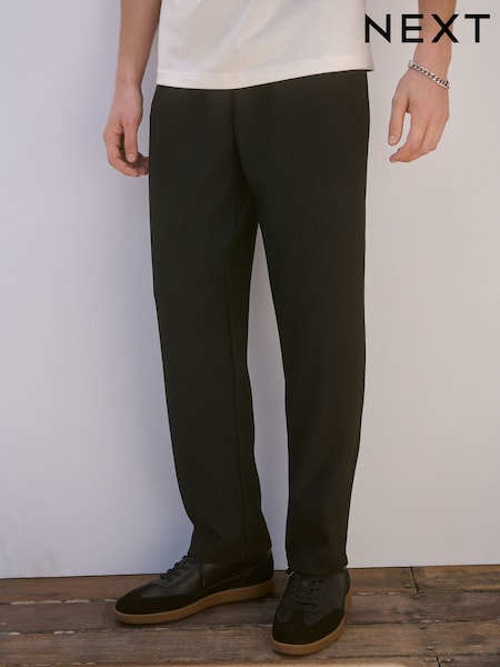 Черный - Plisse Straight Leg Joggers (AJ8278) | €34