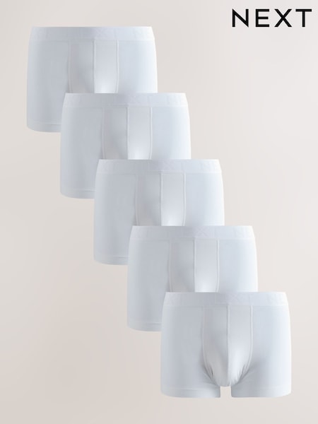 White Hipster Boxers 5 Pack (AJ8301) | €36