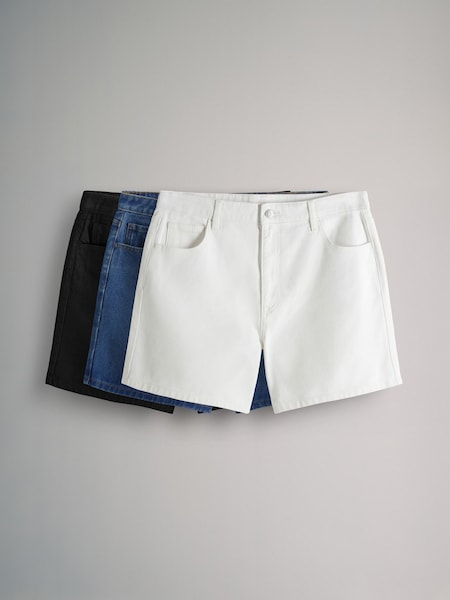 The Set Mid Blue/Ecru/Black 3 Pack Denim Shorts (AJ8326) | MYR 246