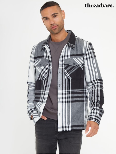Threadbare Black Brushed Check Shacket (AJ8446) | R$ 370