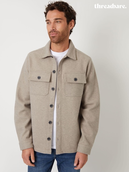 Hiekanvärinen - Threadbare Faux Fur Wool Button Up Shacket (AJ8510) | €57