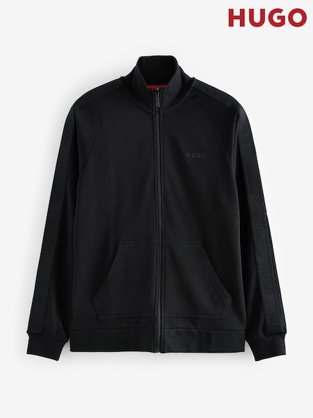 HUGO Black 100% Cotton Logo Tape Zip-Up Jacket (AJ8529) | AED346