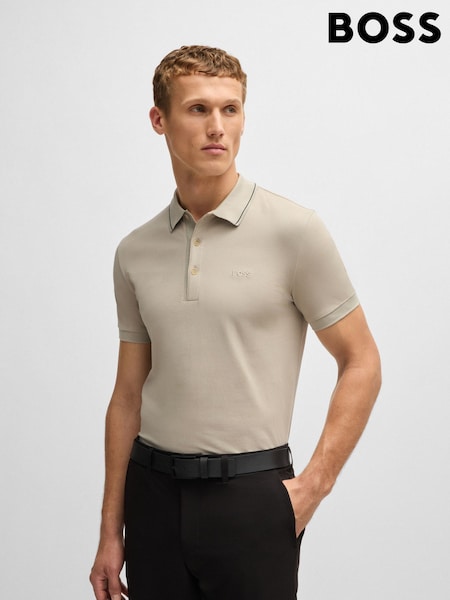 BOSS Natural Slim Fit 100% Cotton Tonal Logo Polo Shirt (AJ8554) | €65