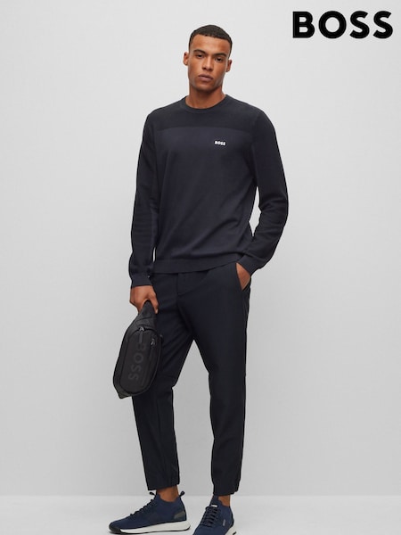 Синій - BOSS бренд круглий виріз Dry-Flex Fabric светр (AJ8561) | 8 351 грн
