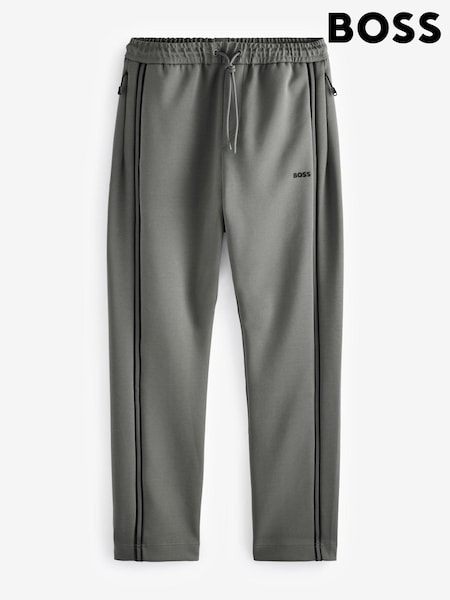 BOSS Grey Tape Insert Tracksuit Bottoms in a Cotton Blend (AJ8574) | €92
