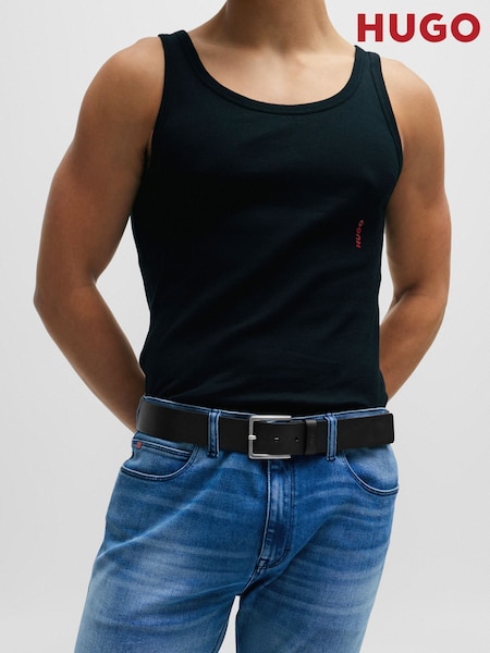 HUGO Blue Embossed Leather Belt With Brushed Metal Buckle (AJ8583) | € 46