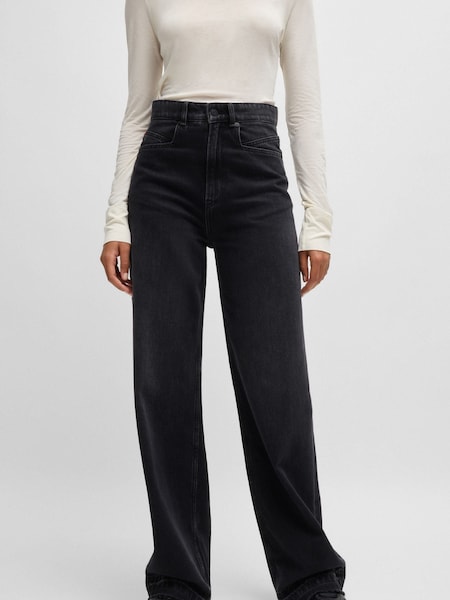 BOSS Black Charcoal Wide Leg Denim Jeans (AJ8606) | €99