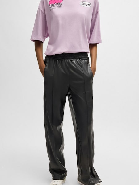 HUGO Straight Leg Trousers in Faux Leather (AJ8632) | 539 LEI
