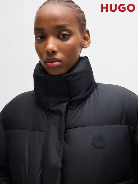 HUGO Black Detachable Hood Padded Jacket (AJ8653) | AED841