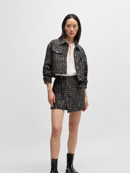 BOSS Grey Tweed Shorts With Wrap Front (AJ8659) | €137