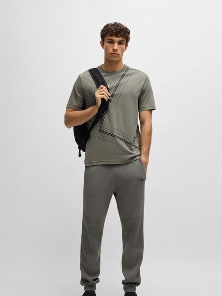 BOSS Grey Fineline Artwork Interlock 100% Cotton T-Shirt (AJ8672) | €50