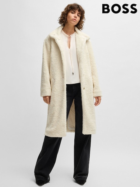 BOSS Caylina Borg Teddy Longline Coat (AJ8684) | 1,207 LEI
