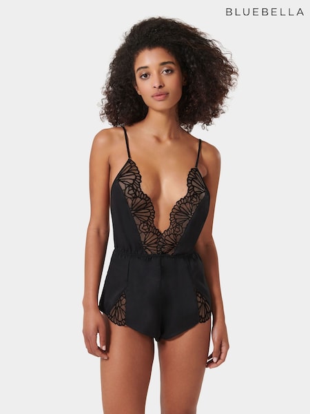 Bluebella Genevieve Luxury Satin Black Teddy (AJ8741) | 2,644 UAH