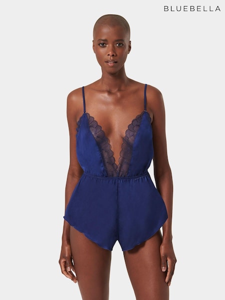 Bluebella Blue Vermont Luxury Satin Teddy Playsuit (AJ8756) | ‏196‏₪